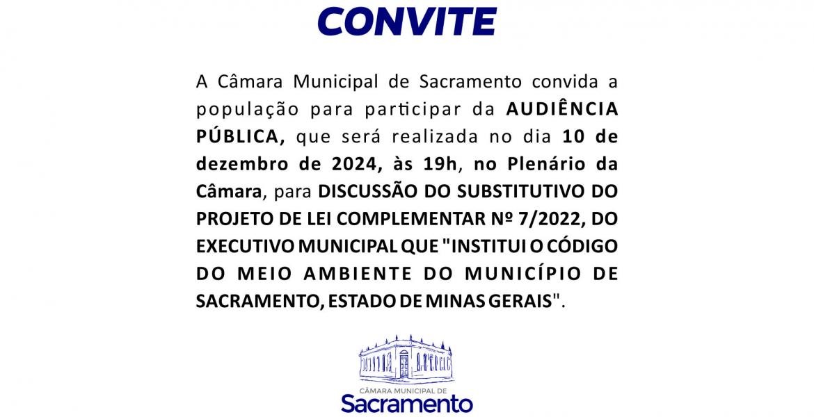 AUDIÊNCIA CÓDIGO AMBIENTAL