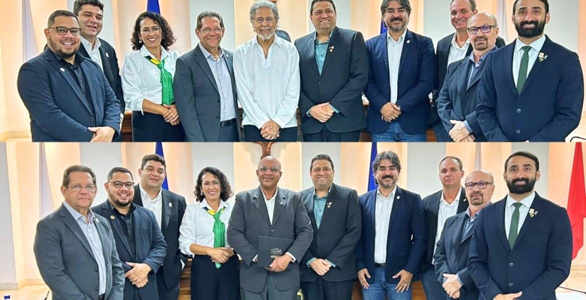 Vereadores e os homenageados da noite, Julio César e Walmor
