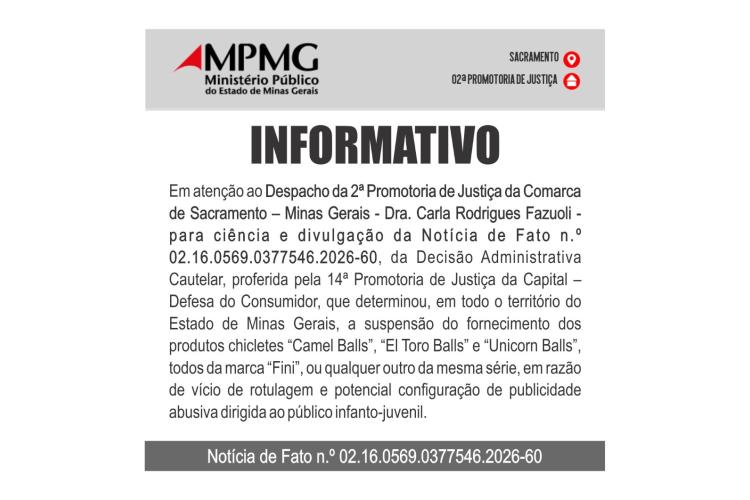 A divulgação do informativo da promotoria cumpre o dever de dar conhecimento público 