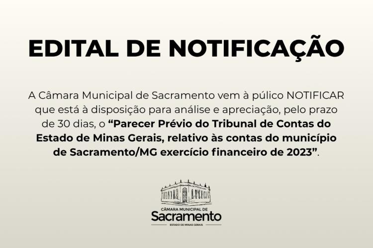 Parecer prévio do TCE-MG sobre as contas do município exercício financeiro 2023 está à disposição da população